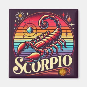 Scorpio Zodiac Carré Magnet Retro