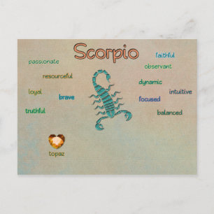 Scorpio zodiac characteristics postcard