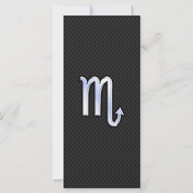 Scorpio Zodiac chrome like Sign black snake skin (Front)