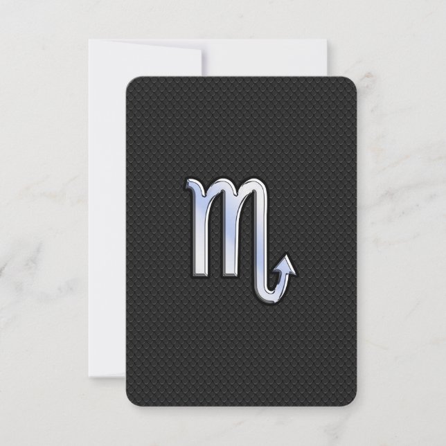 Scorpio Zodiac chrome like Sign black snake skin (Front)