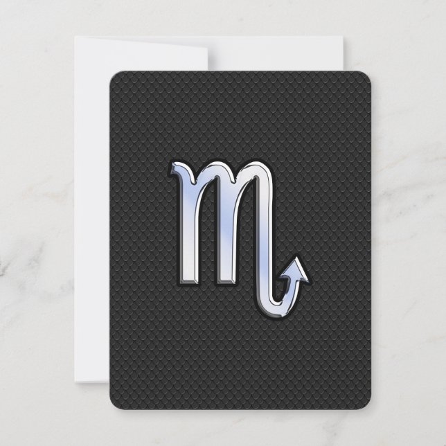 Scorpio Zodiac chrome like Sign black snake skin (Front)