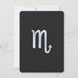 Scorpio Zodiac chrome like Sign black snake skin