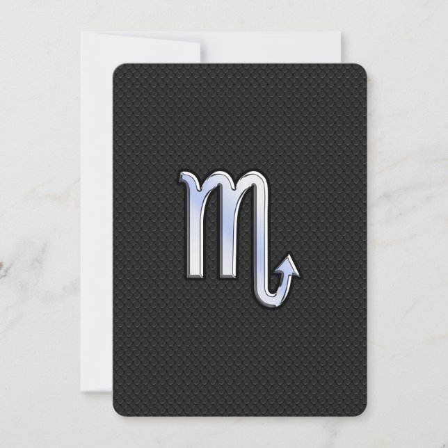 Scorpio Zodiac chrome like Sign black snake skin (Front)