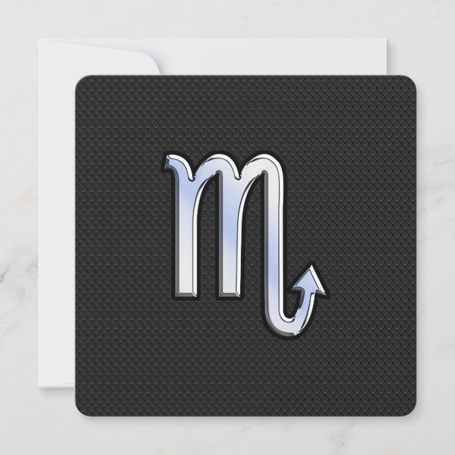Scorpio Zodiac chrome like Sign black snake skin (Front)