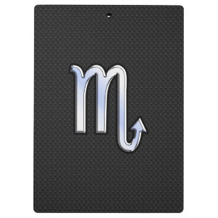 Scorpio Zodiac chrome like Sign black snake skin Clipboard
