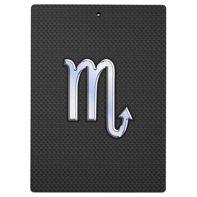 Scorpio Zodiac chrome like Sign black snake skin Clipboard (Back)