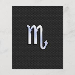 Scorpio Zodiac chrome like Sign black snake skin Flyer