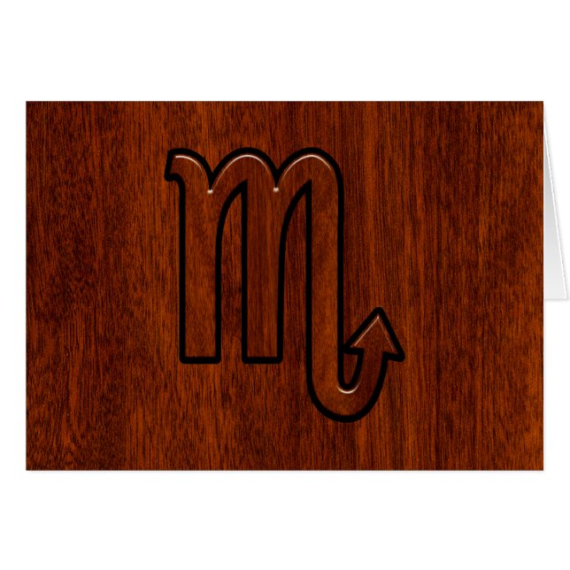 Scorpio Zodiac Connexion en acajou Style Décor (Devant horizontal)