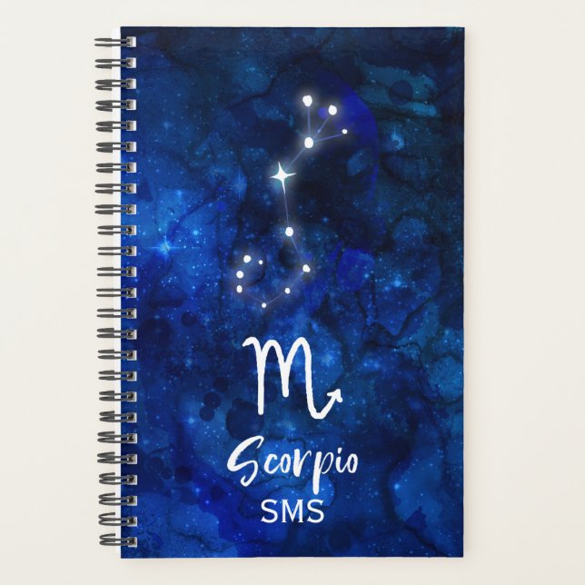 Scorpio Zodiac Constellation Bleu Galaxie Monogram (Devant)