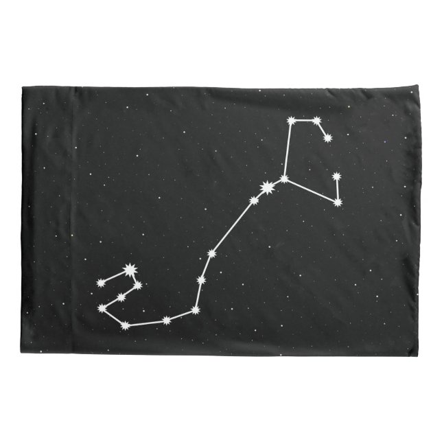 Scorpio Zodiac Constellation Modern Black & White Pillowcase (Back)