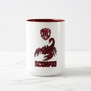 Scorpio Zodiac Crimson Scorpion Cosmic Intensity Two-Tone Coffee Mug