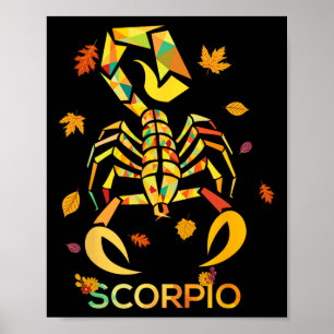 Scorpio Zodiac Fall Scorpion Birthday Poster