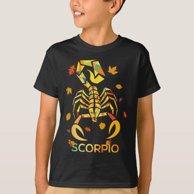 Scorpio Zodiac Fall Scorpion Birthday  T-Shirt (Front)