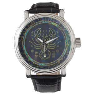 Scorpio Zodiac Gold Abalone on Constellation Watch