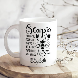 Scorpio Zodiac Horoscope Custom Name Coffee Mug