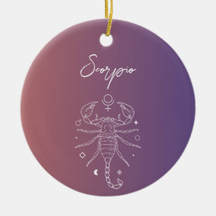 Scorpio zodiac horoscope star sign gradient ceramic ornament
