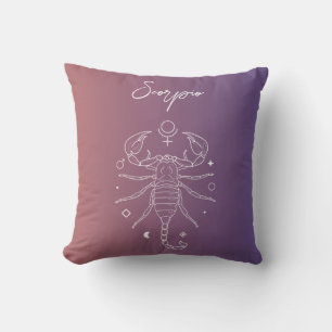 Scorpio zodiac horoscope star sign gradient throw pillow