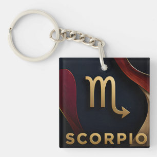 Scorpio Zodiac Luxury Celestial Astrology Gift Keychain