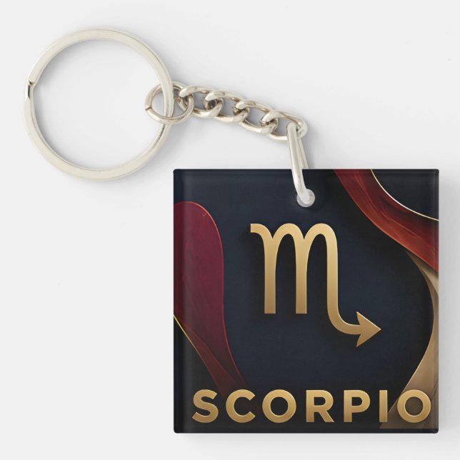 Scorpio Zodiac Luxury Celestial Astrology Gift Keychain (Front)