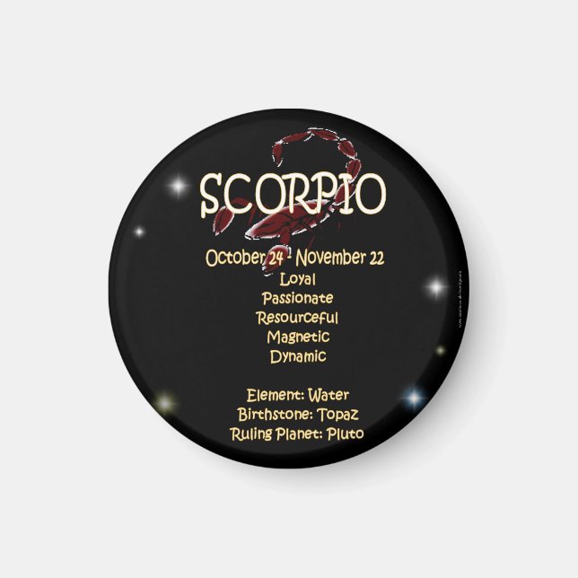 Scorpio zodiac magnet (Front)
