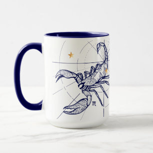 Scorpio Zodiac Navy Blue & Gold Birth Mug