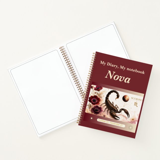 Scorpio Zodiac Notebook/Diary – Art Nouveau Notebook (Inside)