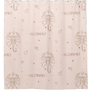Scorpio Zodiac Pattern in Brown and Burgundy