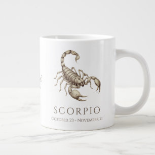 Scorpio Zodiac Personalized Name & Birth Date Large Coffee Mug