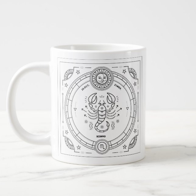 Scorpio Zodiac personnalisé Anniversaire Mug (Gauche)