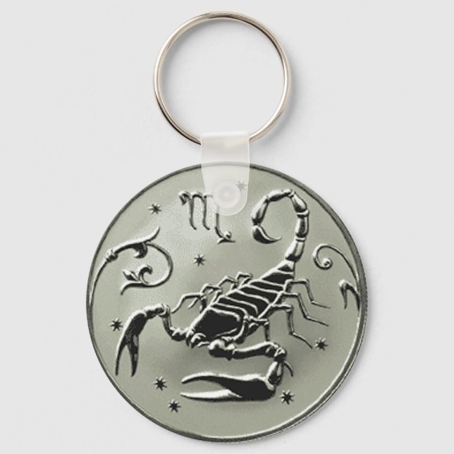 Scorpio Zodiac Russian Coin Keychain (Front)