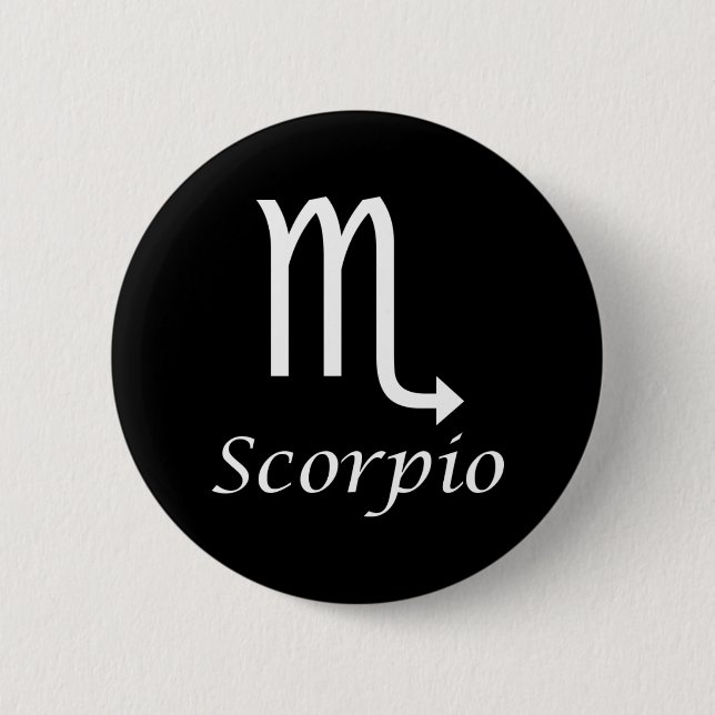 'Scorpio' Zodiac Sign 2 Inch Round Button (Front)