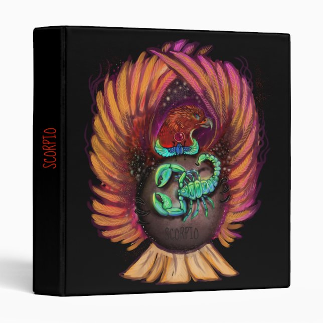 Scorpio Zodiac Sign 3 Ring Binder (Front/Spine)