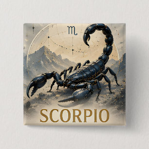Scorpio Zodiac Sign Birthday Astrology Gift 2 Inch Square Button