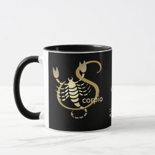 Scorpio ♏ Zodiac Sign / Black and Gold Mug