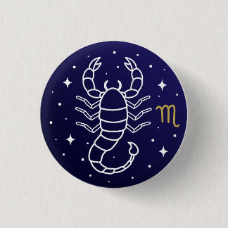 Scorpio Zodiac Sign Celestial Constellation 1 Inch Round Button