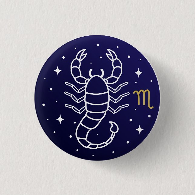 Scorpio Zodiac Sign Celestial Constellation 1 Inch Round Button (Front)