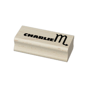 Scorpio Zodiac Sign Cool Personalized Name Text Rubber Stamp