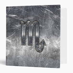 Scorpio Zodiac Sign Distressed Industrial Style Binder