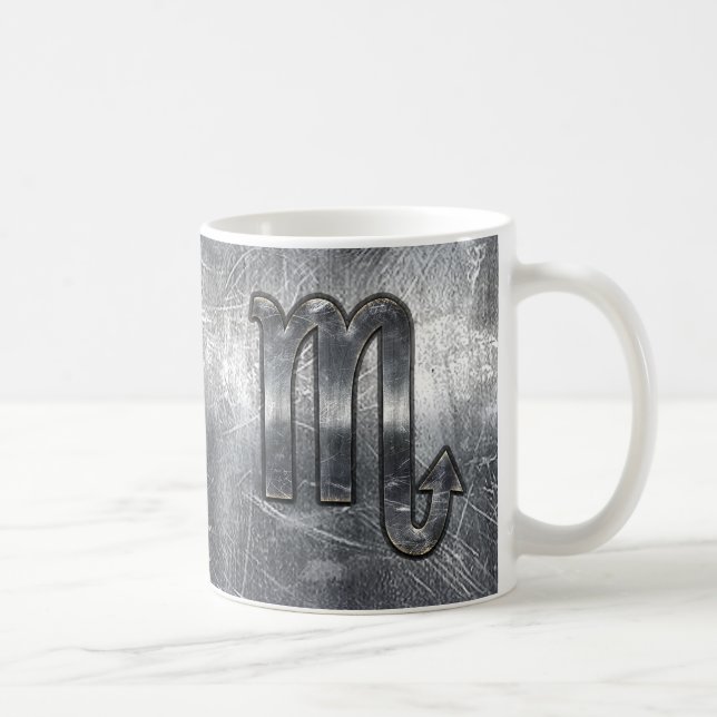 Scorpio Zodiac Sign Distressed Industrial Style Coffee Mug (Right)