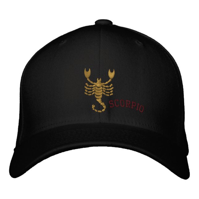 Scorpio Zodiac Sign Embroidered October 23 -Nov 21 Embroidered Hat (Front)