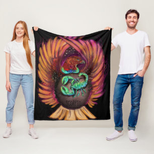 Scorpio Zodiac Sign Fleece Blanket