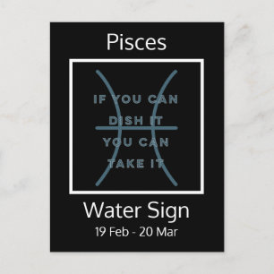 Scorpio Zodiac Sign Fun Quote in Blue and White Po Postcard