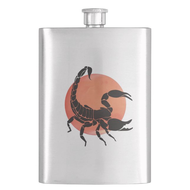 Scorpio Zodiac Sign Hip Flask (Front)