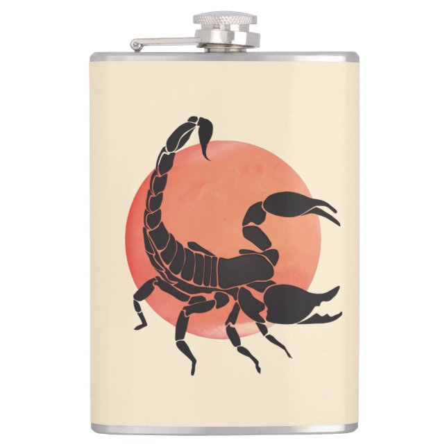 Scorpio Zodiac Sign Hip Flask (Front)