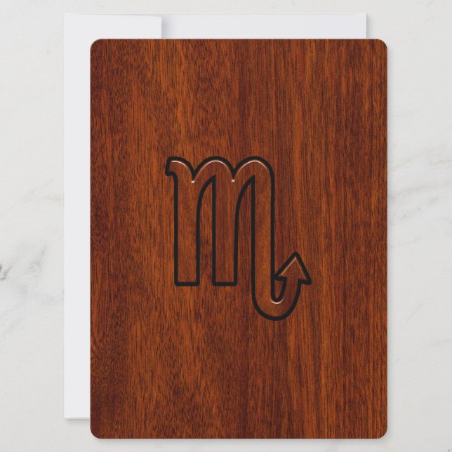 Scorpio Zodiac Sign in Mahogany Style (Front)