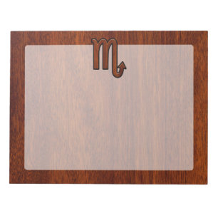 Scorpio Zodiac Sign in Mahogany Style Decor Notepad