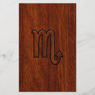 Scorpio Zodiac Sign in Mahogany Style Stationery