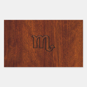Scorpio Zodiac Sign in Mahogany Style Sticker