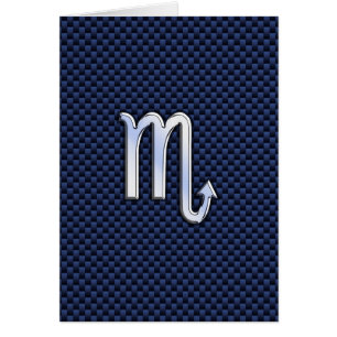 Scorpio Zodiac Sign navy blue carbon fiber print