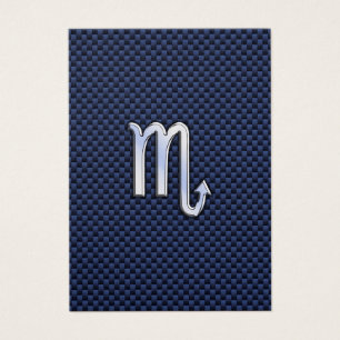 Scorpio Zodiac Sign navy blue carbon fibre print